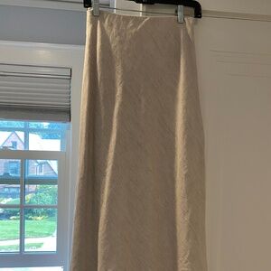 Babaton Beige/Taupe A-Line Midi Skirt